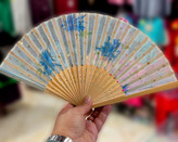 بادبزن دسته چوبی وارداتی زنانه