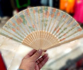 بادبزن دسته چوبی وارداتی زنانه