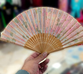 بادبزن دسته چوبی وارداتی زنانه