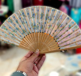 بادبزن دسته چوبی وارداتی زنانه