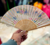 بادبزن دسته چوبی وارداتی زنانه